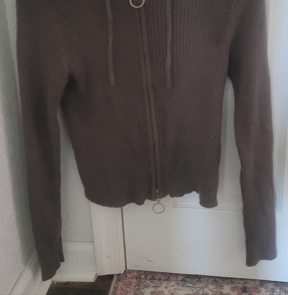 Olive Green Hooded Women's Cardigan